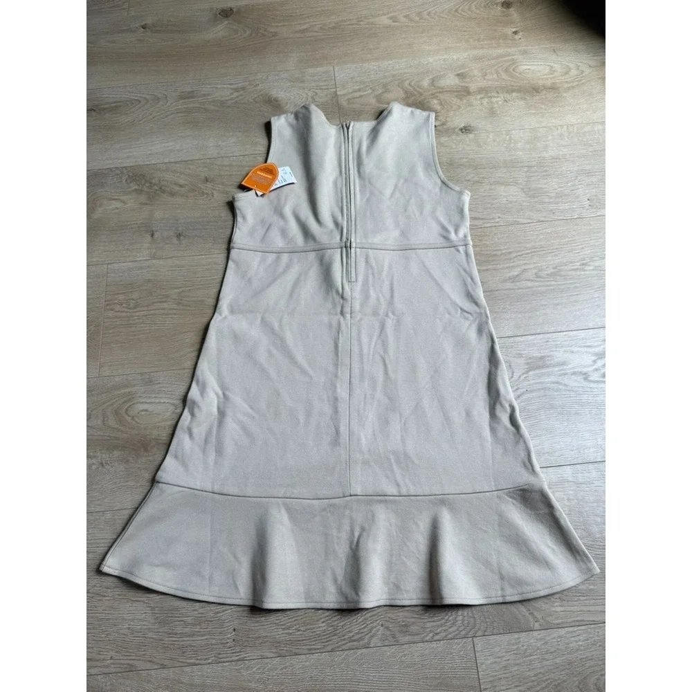 NWT Kids Girls Uniform Gymboree sleeveless bow ruffle jumper dress tan size 12